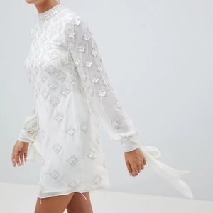 ASOS blouson mini embellished dress